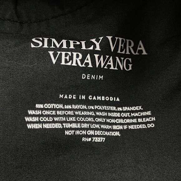 Simply Vera Vera Wang Capri Jeans Womens Size 4P Black Denim Button Fly Mid Rise - Picture 10 of 10